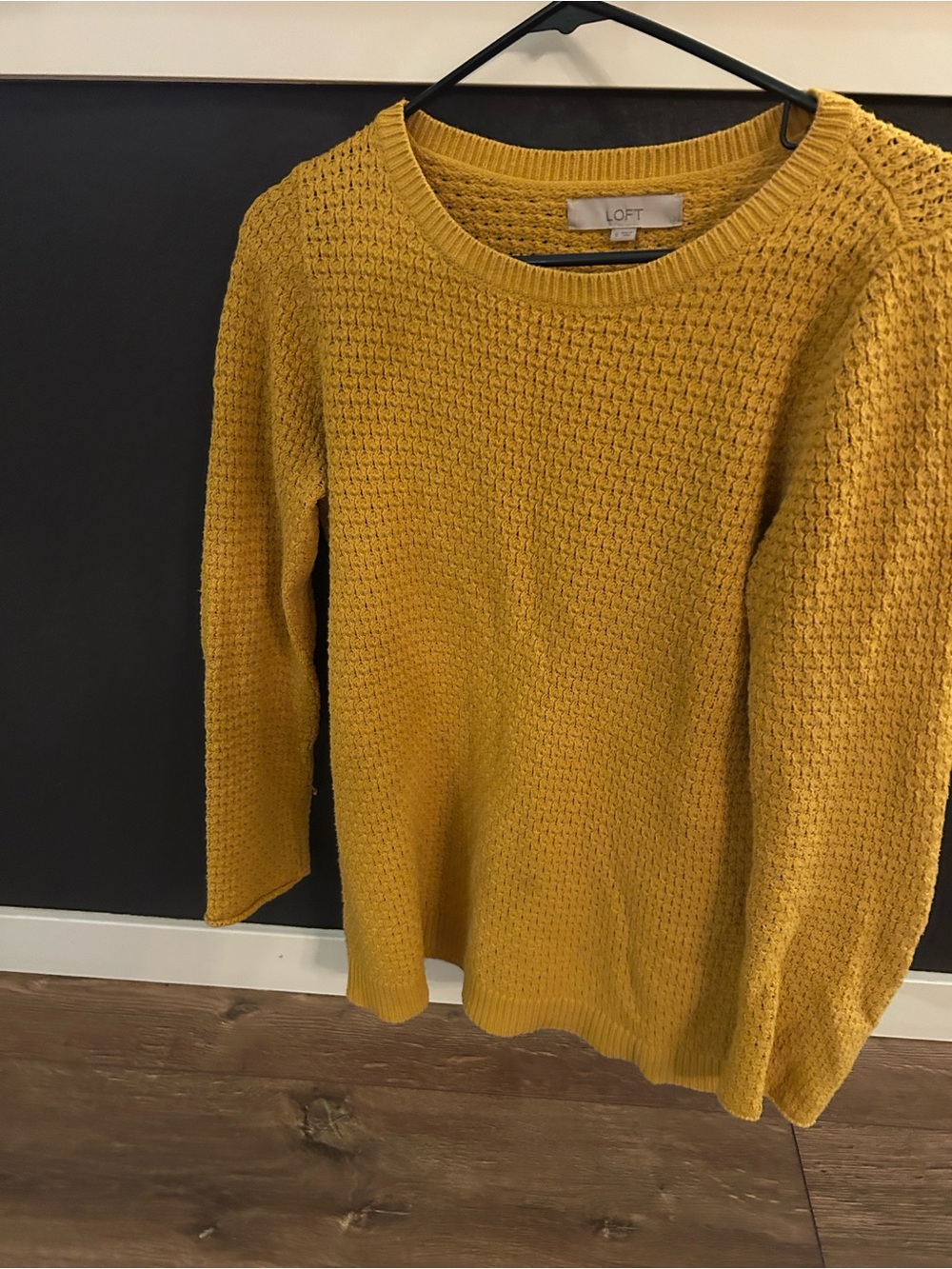 mustard yellow sweatshirt from loft